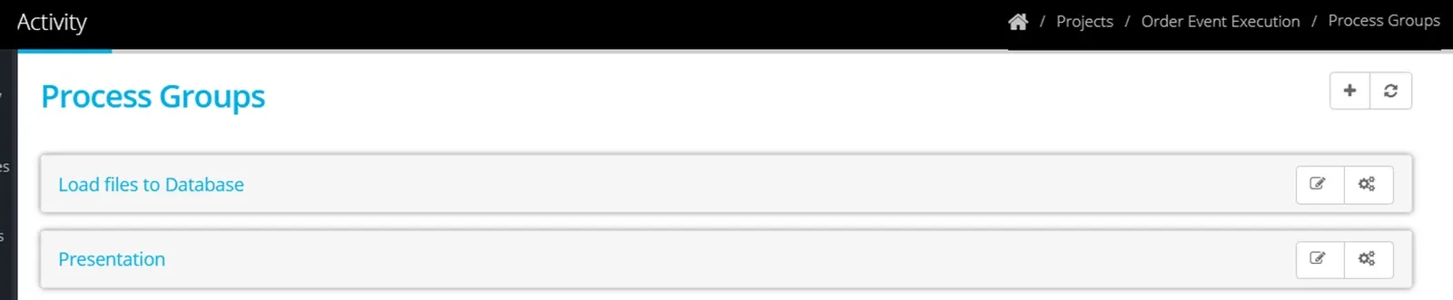 Define the initial event Time Schedule (screenshot)