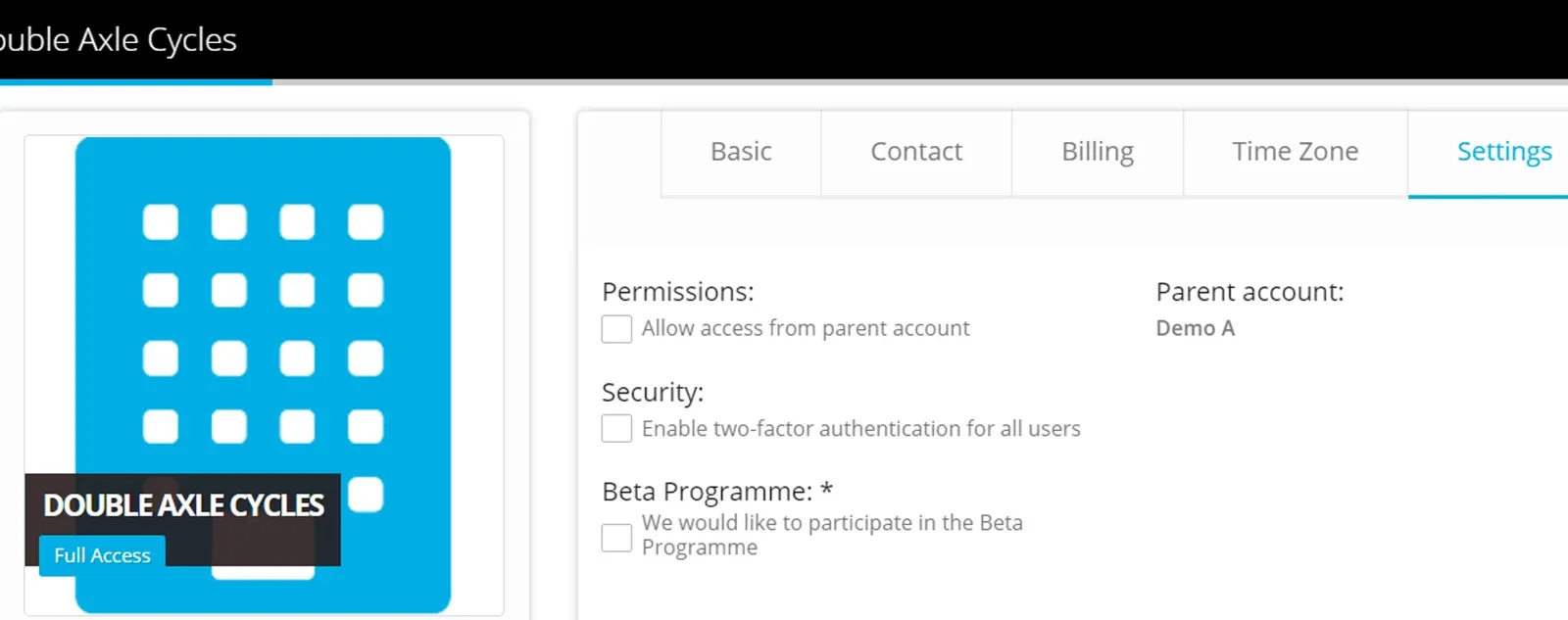 Account Administration (screenshot)