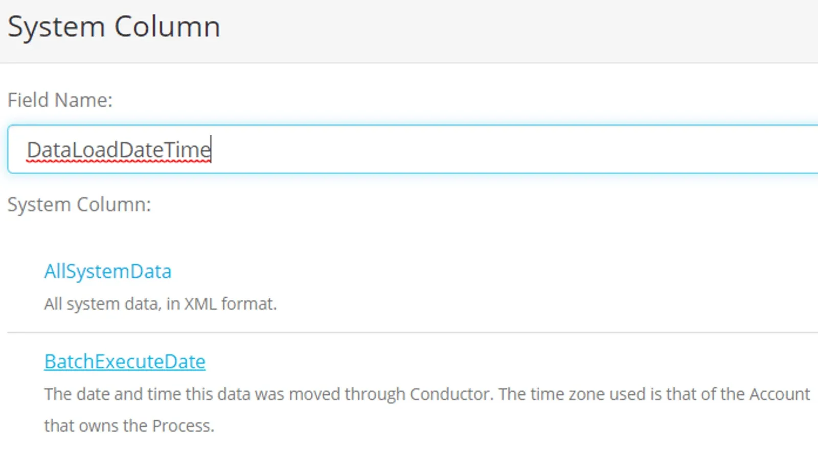 Assign a system expression to a process (screenshot)
