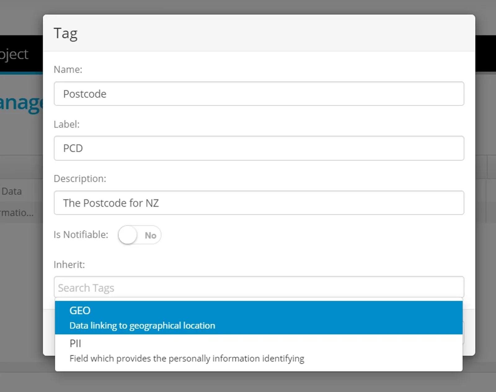 Create Tags (screenshot)